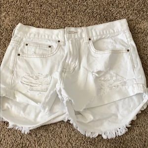 white denim shorts